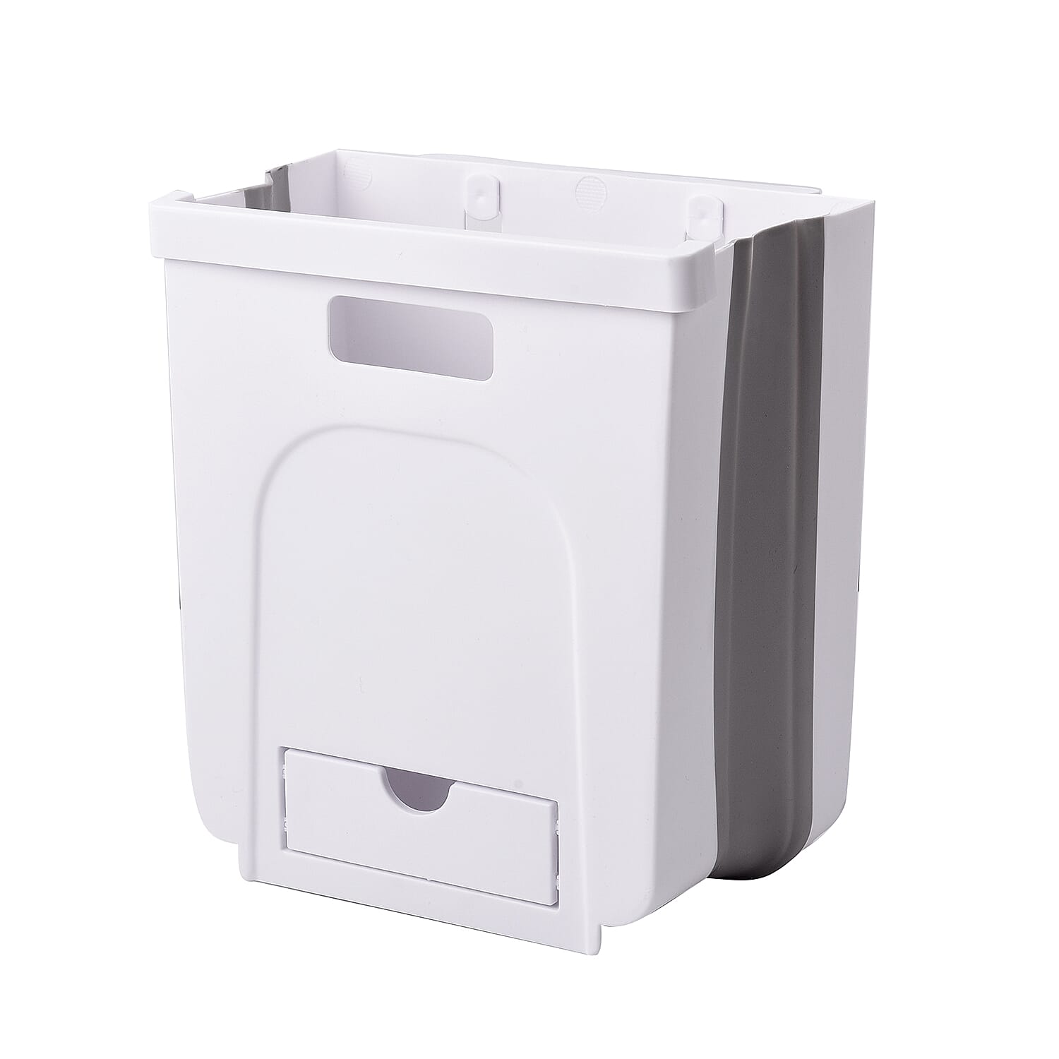 10L Foldable Hanging Waste Bin in White (Size 26x20x14cm)