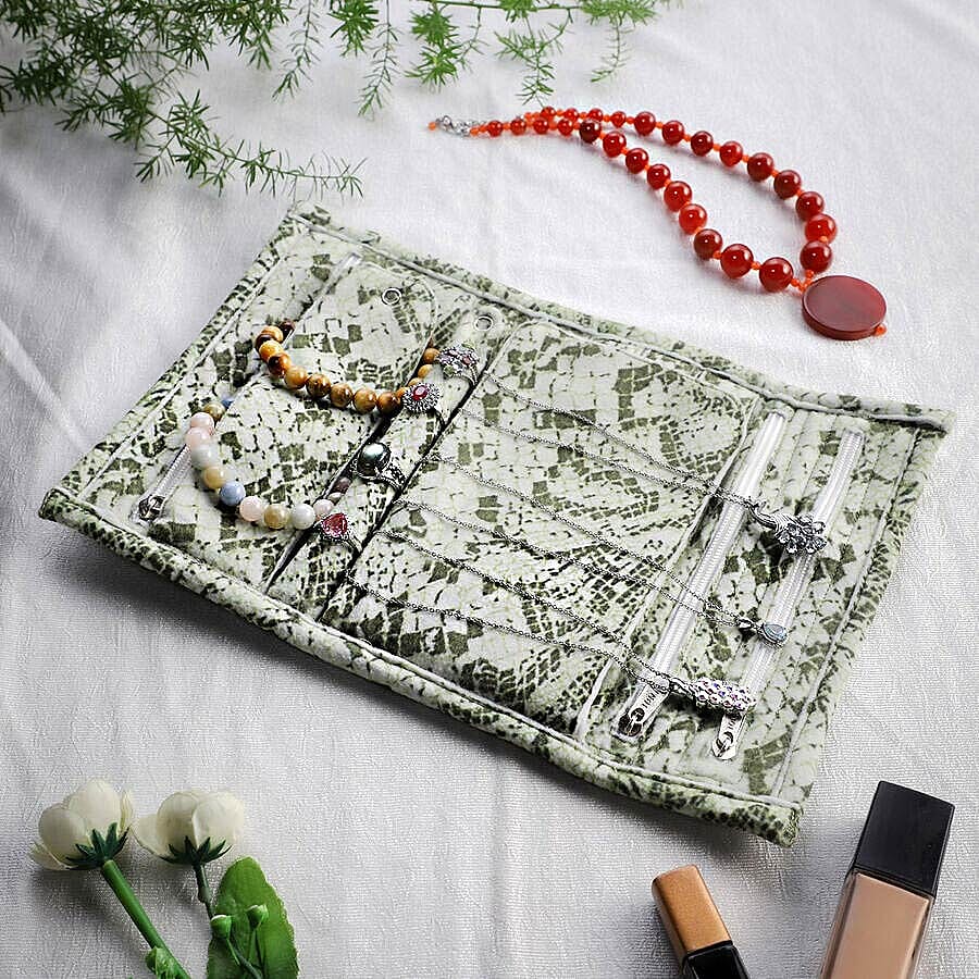 Speciality Styles Travel Floral Printed Jewellery Case- Olive Green