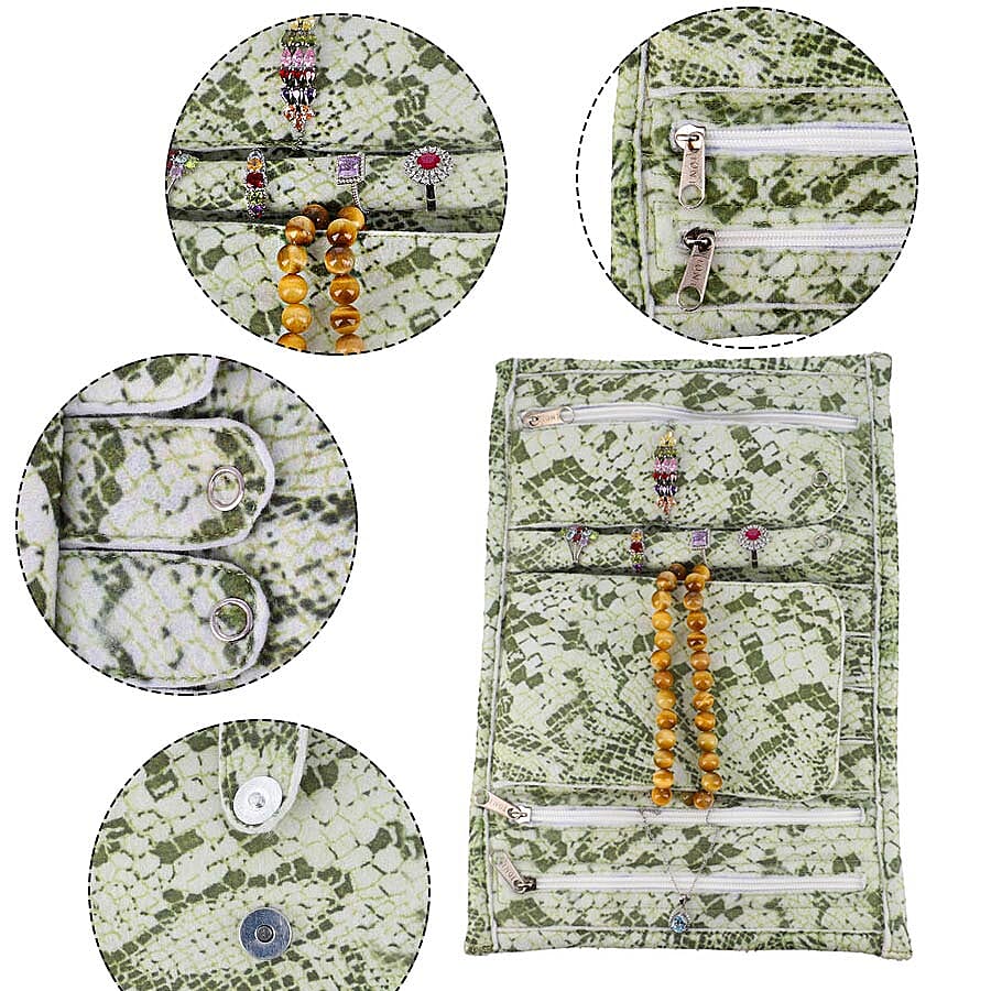 Speciality Styles Travel Floral Printed Jewellery Case- Olive Green
