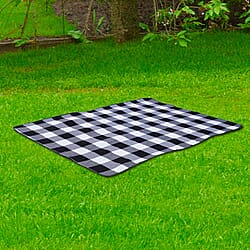Checker Pattern Picnic Blanket in Black & White