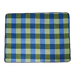 Checker Pattern Picnic Blanket (Size 198x146cm) in Green & Blue
