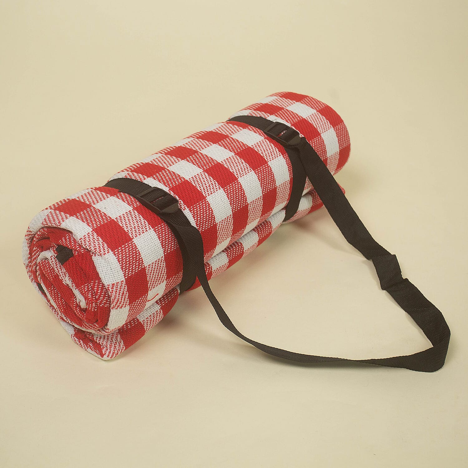 TJC Small Checker Pattern Picnic Blanket (Size 150x200Cm) - Red & White