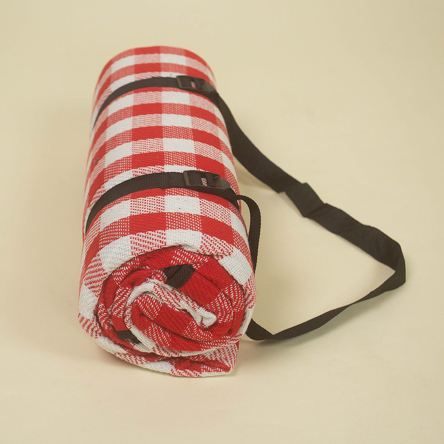 TJC Small Checker Pattern Picnic Blanket (Size 150x200Cm) - Red & White