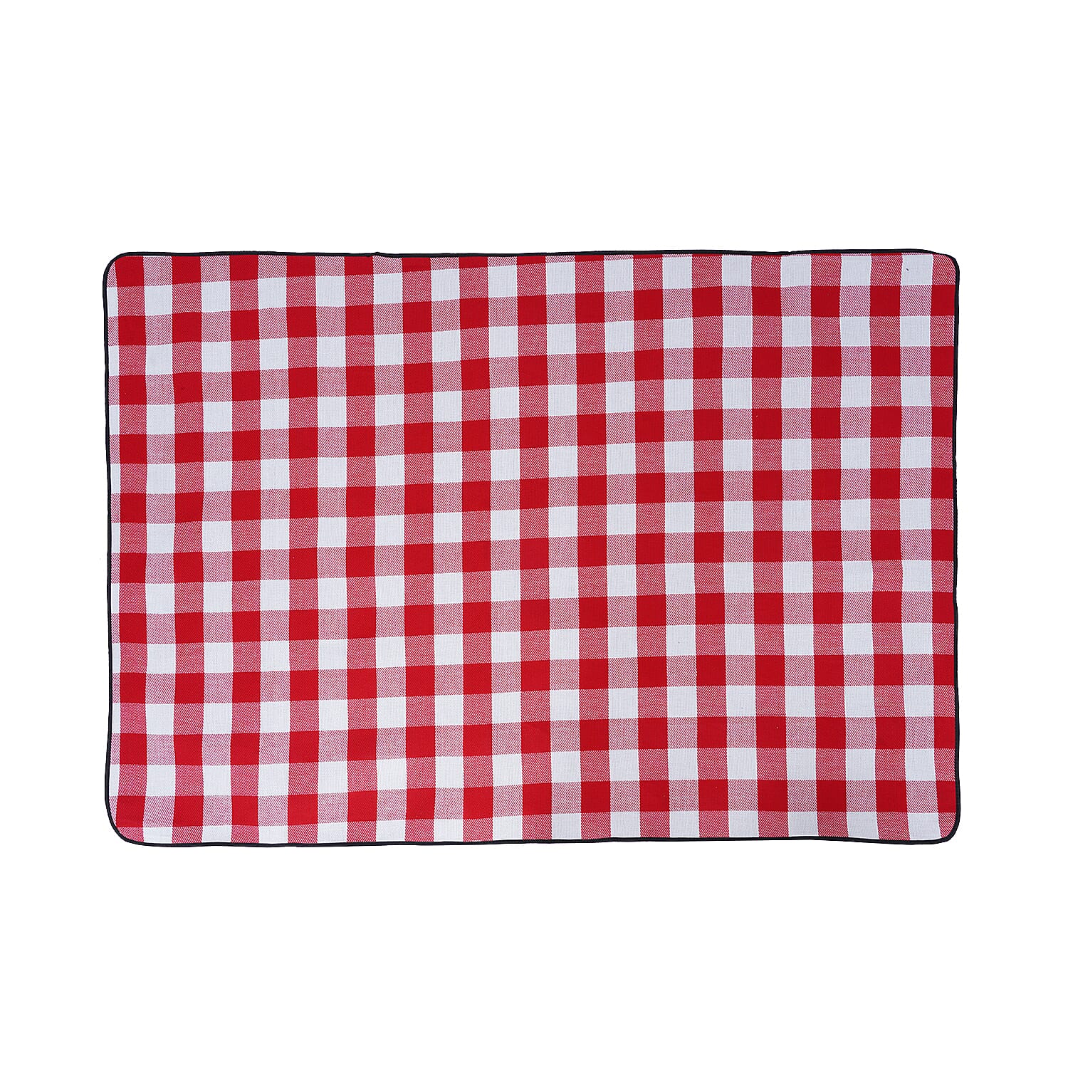 TJC Large Checker Pattern Picnic Blanket (Size 150x200Cm) - Red & White