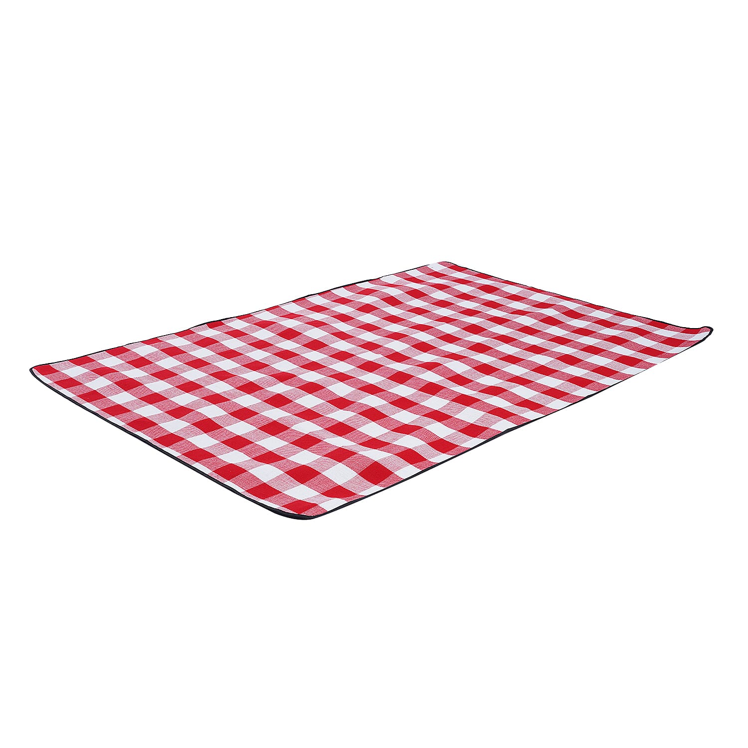 TJC Large Checker Pattern Picnic Blanket (Size 150x200Cm) - Red & White