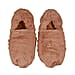 Mircowavebale Heated Beige Slippers filled with Natural Wheat Grains and Lavender Scent (One size, 6-10)