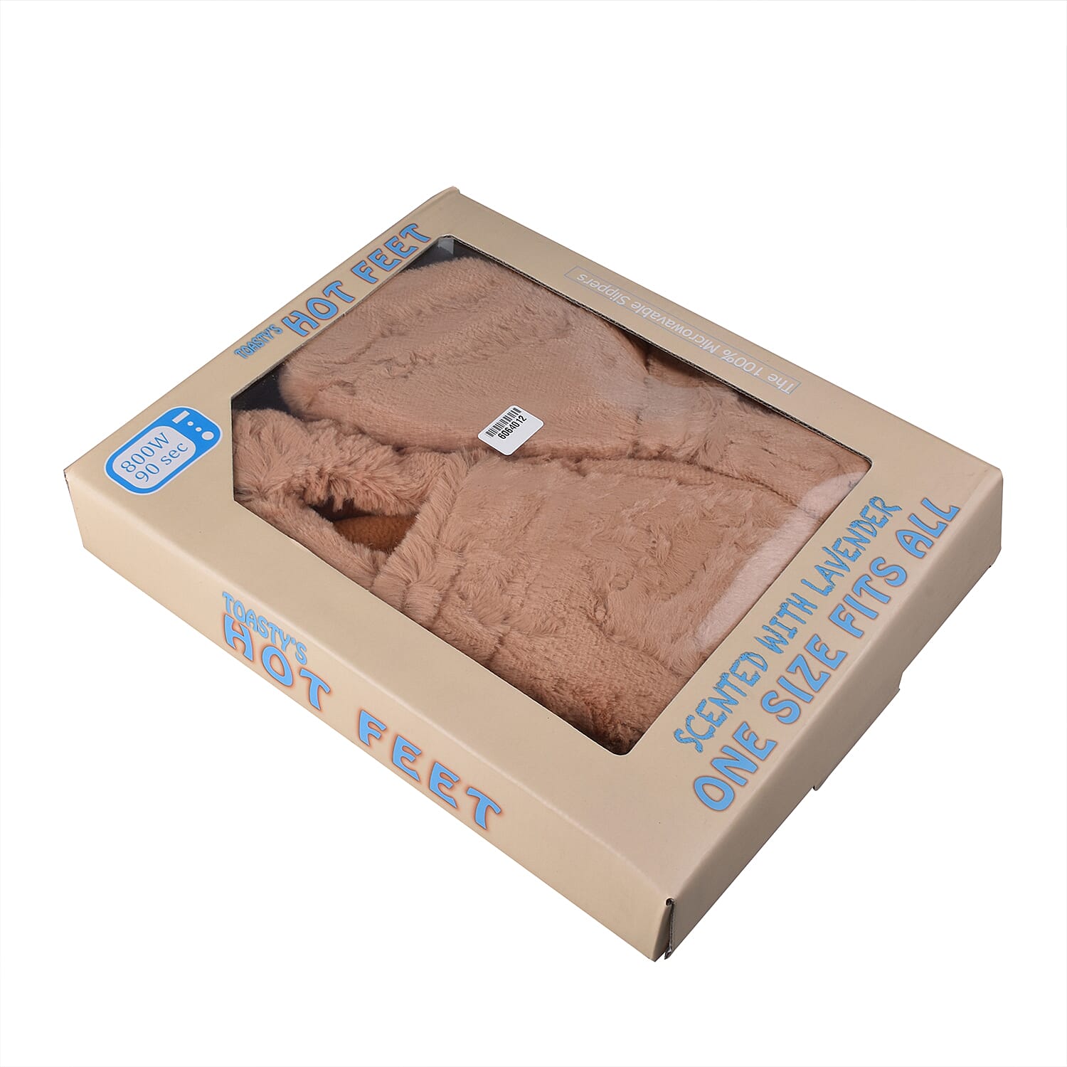 Mircowavebale Heated Beige Slippers filled with Natural Wheat Grains and Lavender Scent (One size, 6-10)