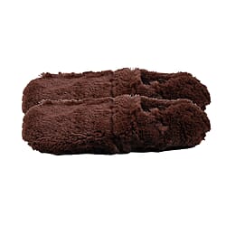 Mircowavebale Heated Brown Slippers filled with Natural Wheat Grains and Lavender Scent (One size, 6-10)