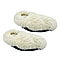 Mircowavebale Heated White Slippers filled with Natural Wheat Grains and Lavender Scent (One size, 6-10)