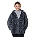 Super Soft Faux Fur Leopard Pattern Coat in Grey (Size S)