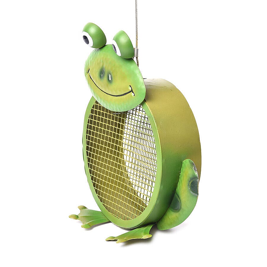 Metal Mesh Feeder - Frog (23x8.5x49 Cm) - Green