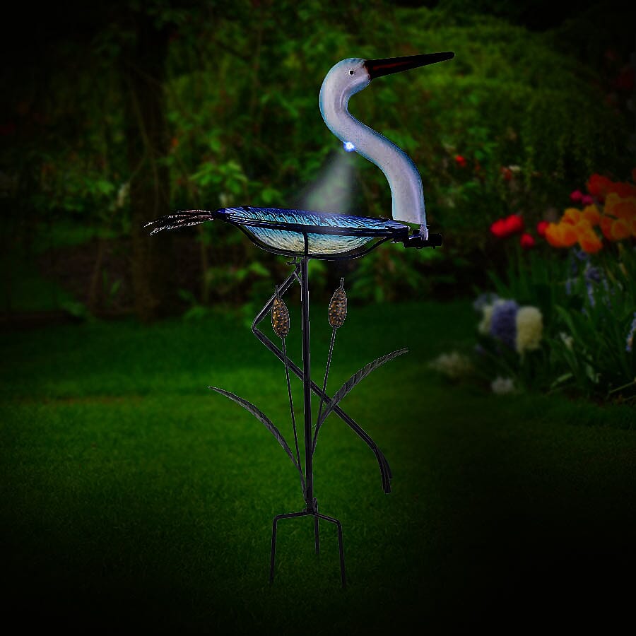 Garden Theme Duck Shaped Birdbath with Solar Light (Size 46x21.5x81cm) - Green and Multi