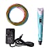 Professional Printing 3D Pen with OLED Display  ( Size 18.5X6.5 CM ) with 3 colors-Blue and White