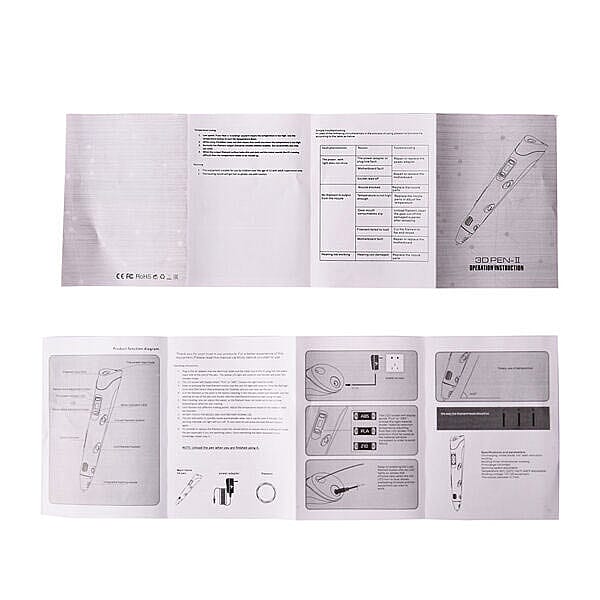 Professional Grade Printing 3D Printing Pen with OLED Display with 3 Colour Wires - Blue