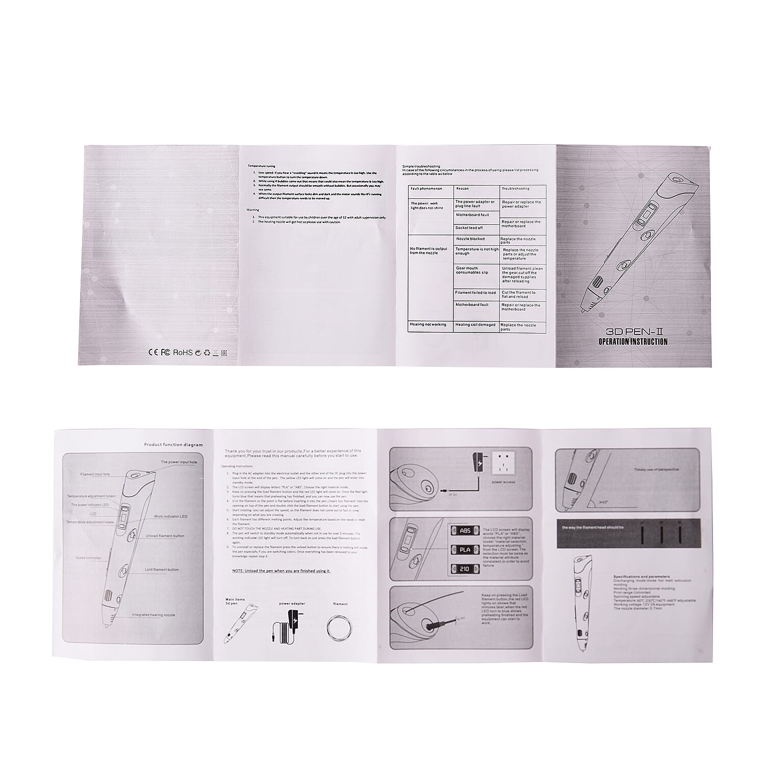 Professional Grade Printing 3D Printing Pen with OLED Display with 3 Colour Wires - Blue