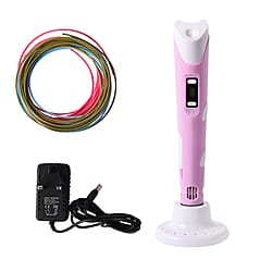 Professional Printing 3D Pen with OLED Display  ( Size 18.5X6.5 CM ) with 3 colors-Blue and White