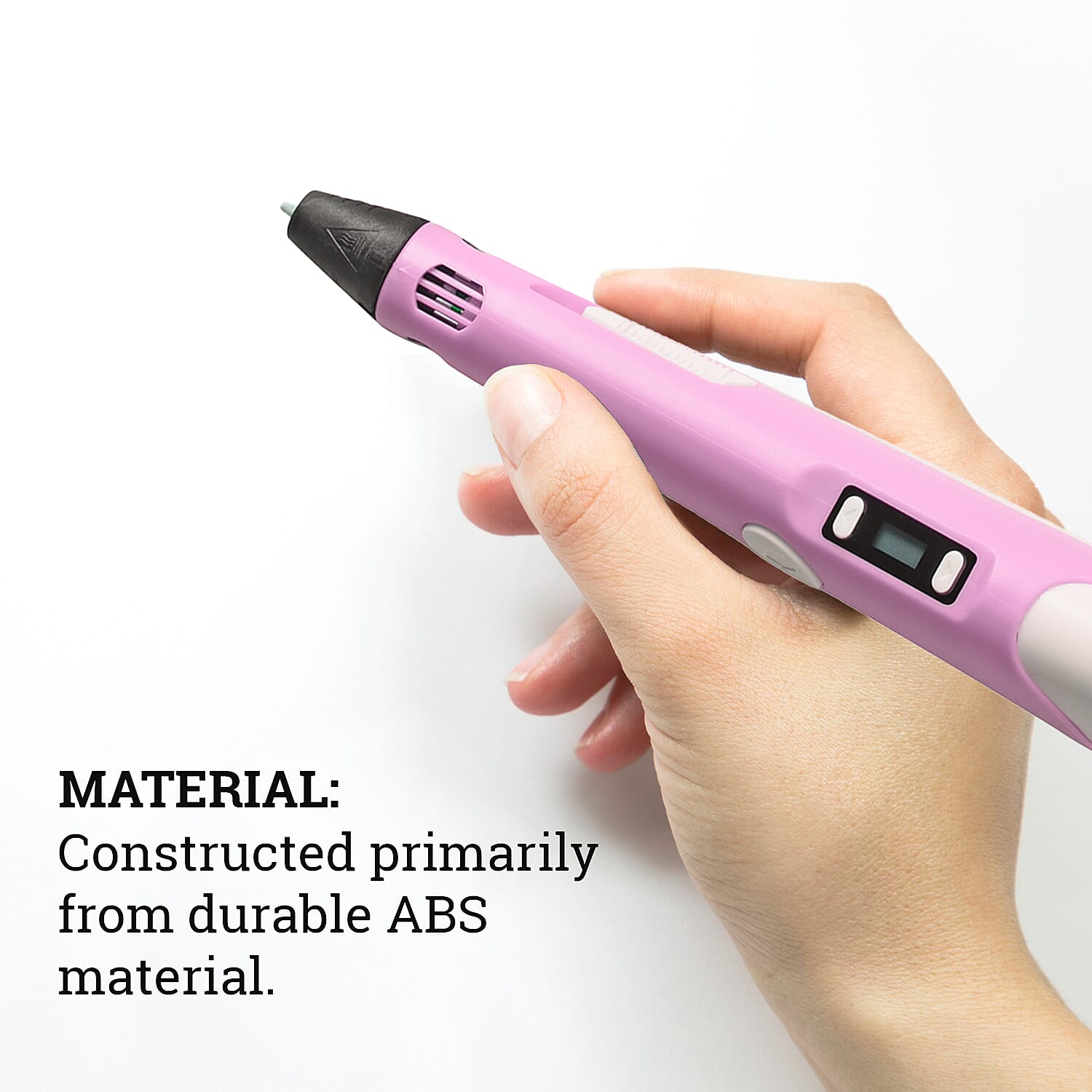Professional Grade Printing 3D Printing Pen with OLED Display with 3 Colour Wires - Pink