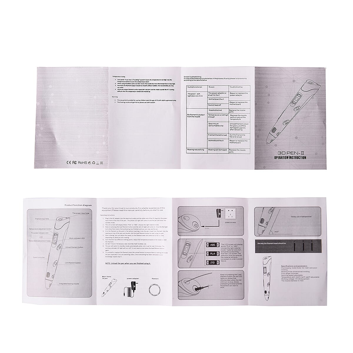 Professional Grade Printing 3D Printing Pen with OLED Display with 3 Colour Wires - Pink