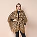 LA MAREY Leopard Print Kimono with Full Tassel in Brown