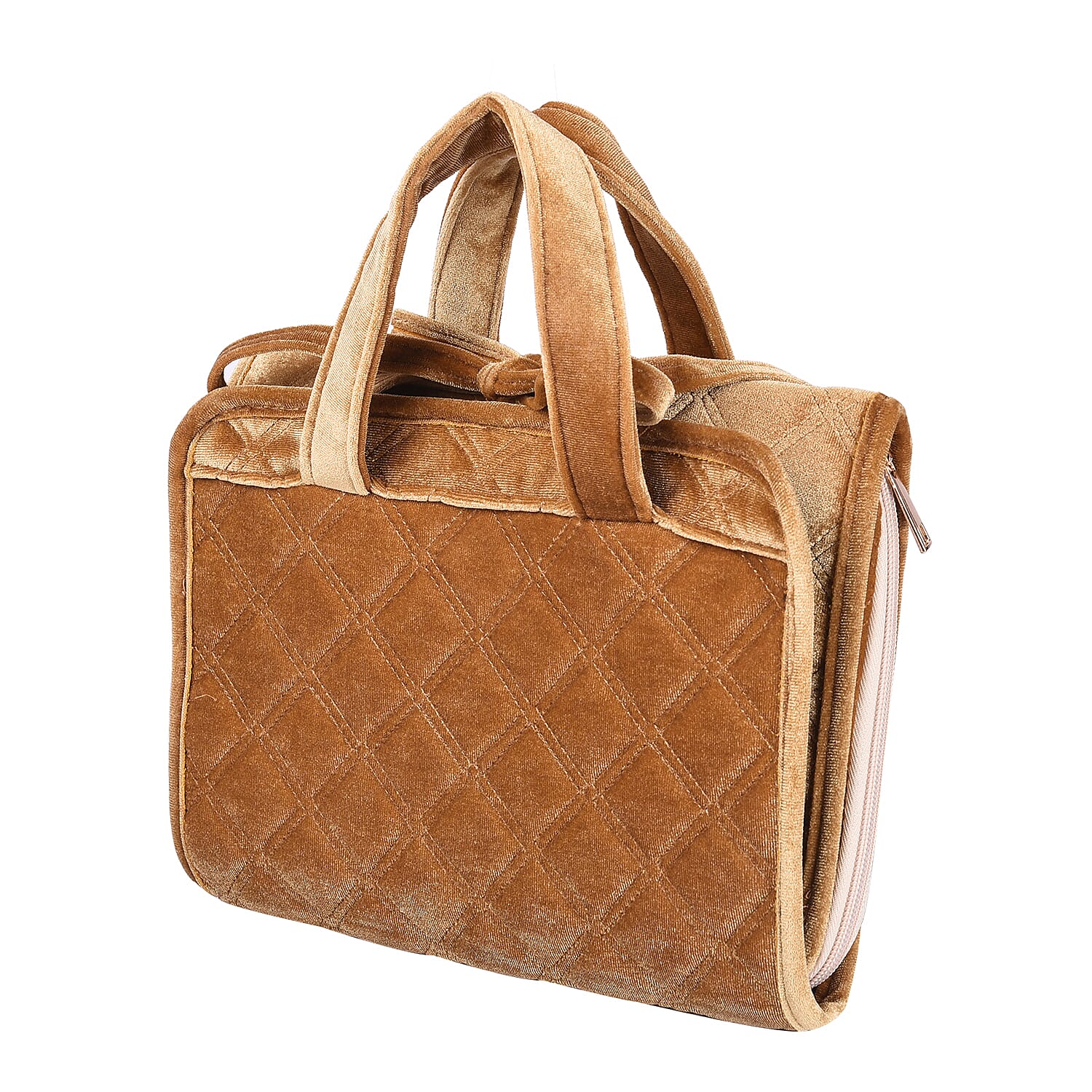 Foldable Travel Jewellery Storage Pouch with Hanging Hook in Golden Colour