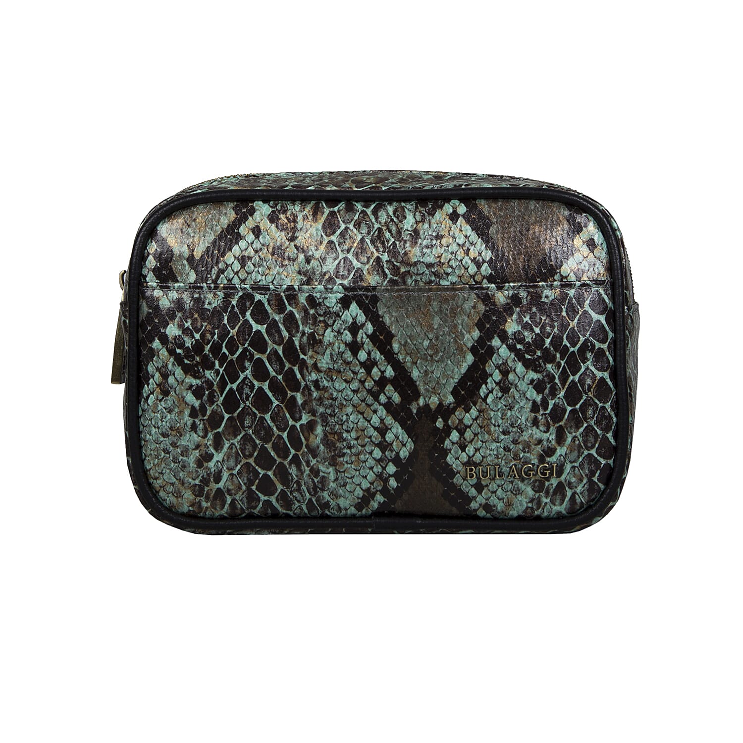 Bulaggi Collection Protea Snake Skin Print Crossbody Bag - Emerald Green