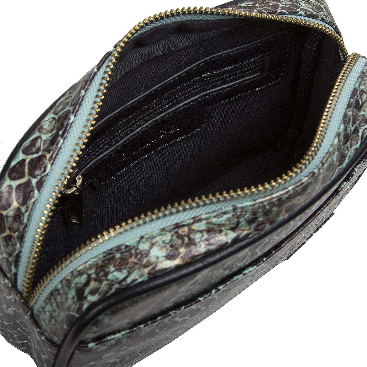 Bulaggi Collection Protea Snake Skin Print Crossbody Bag - Emerald Green
