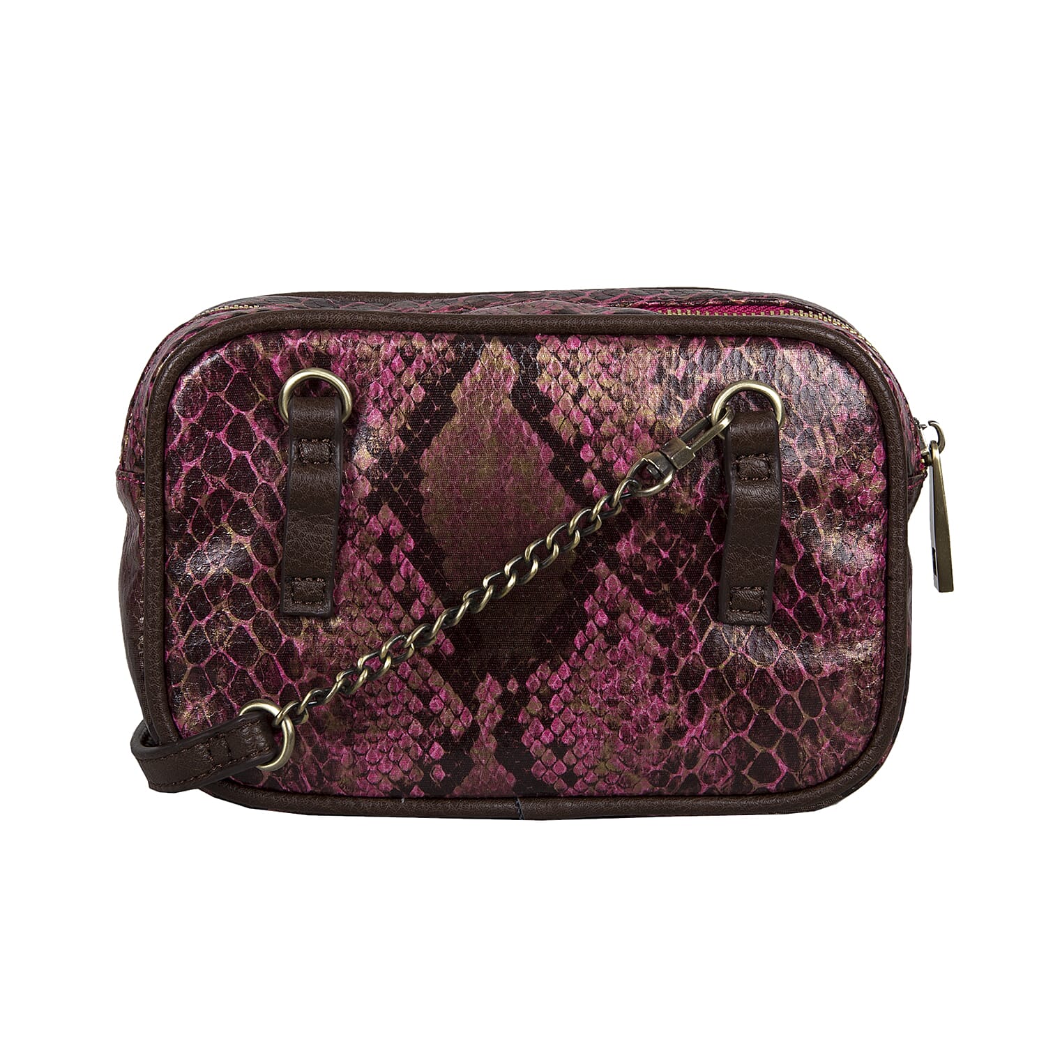 Bulaggi Collection Protea Snake Print Crossbody Bag - Fuchsia