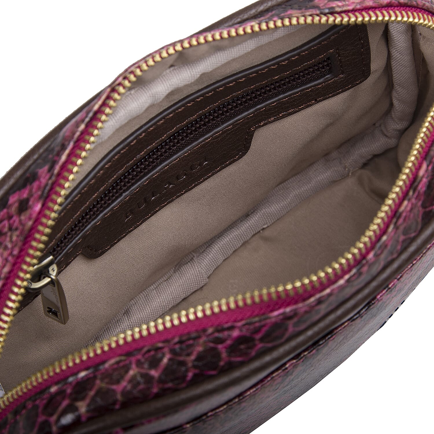 Bulaggi Collection Protea Snake Print Crossbody Bag - Fuchsia