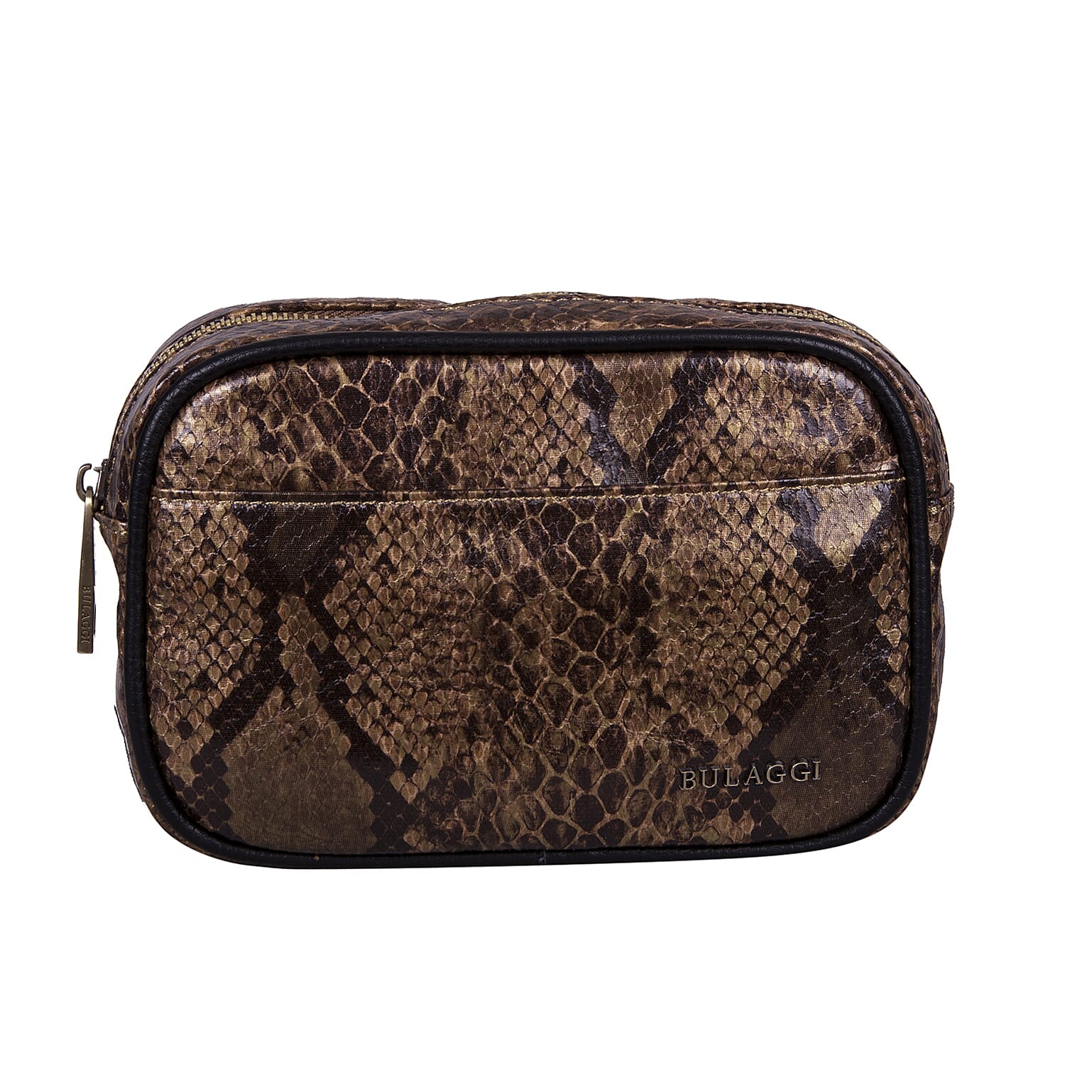 Bulaggi Collection Protea Snake Skin Print Crossbody Bag - Emerald Green