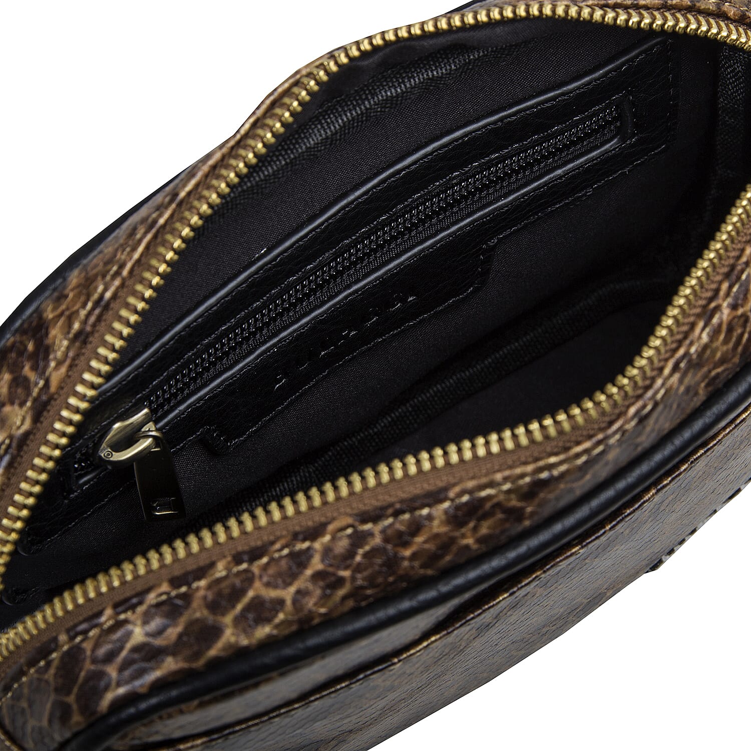 Bulaggi Collection Protea Snake Skin Print Crossbody Bag - Emerald Green