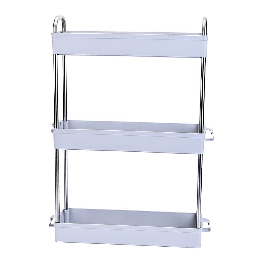 HOMESMART Four Layer Storage Rack with Handles (Size Size 40x12.5x91cm) - Grey