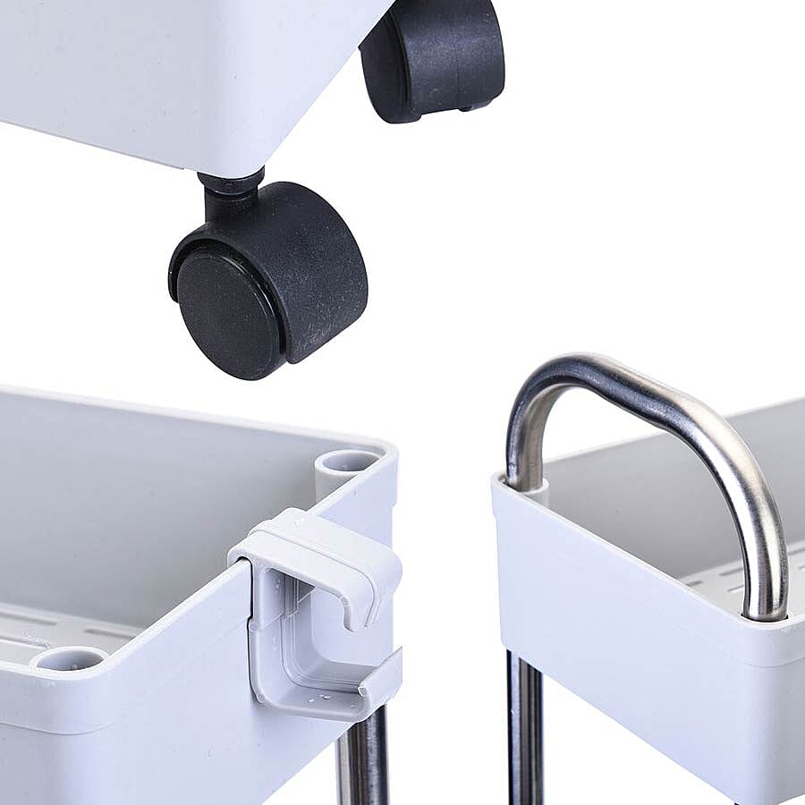 HOMESMART Four Layer Storage Rack with Handles (Size Size 40x12.5x91cm) - Grey