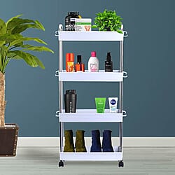 HOMESMART Four Layer Storage Rack with Handles (Size Size 40x12.5x91cm) - White