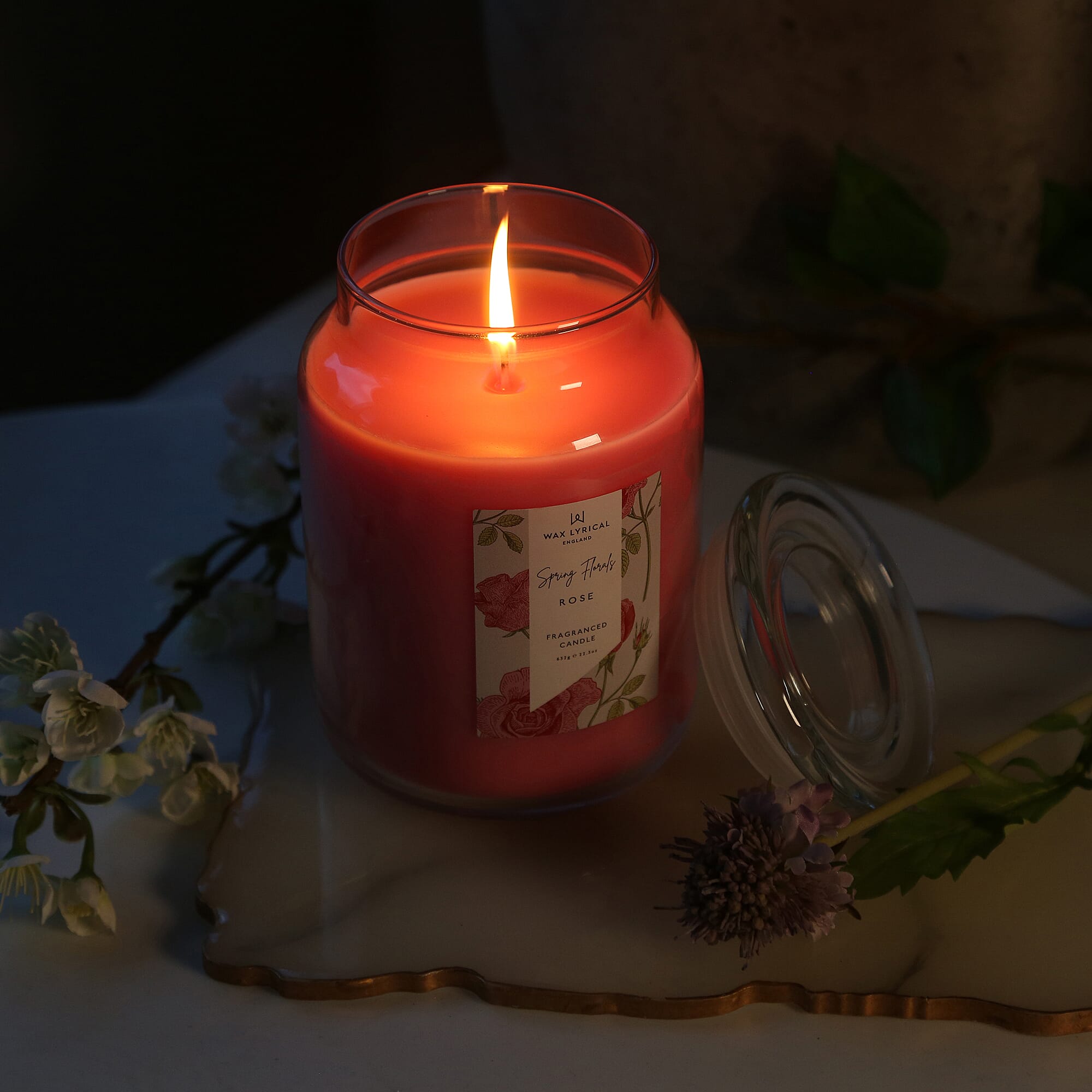 Wax Lyrical Rose Large Jar Candle (632g - upto 130 Hours)