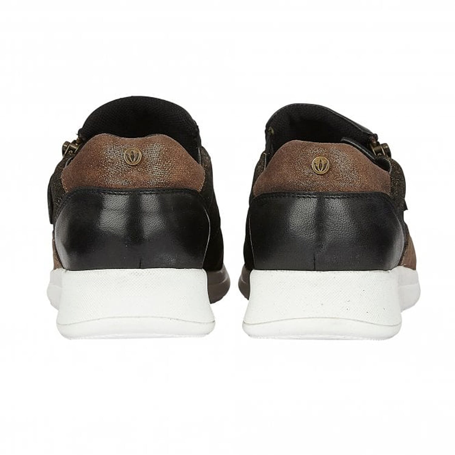 Lotus Black Leather & Leopard Sian Casual Trainers (Size 3)