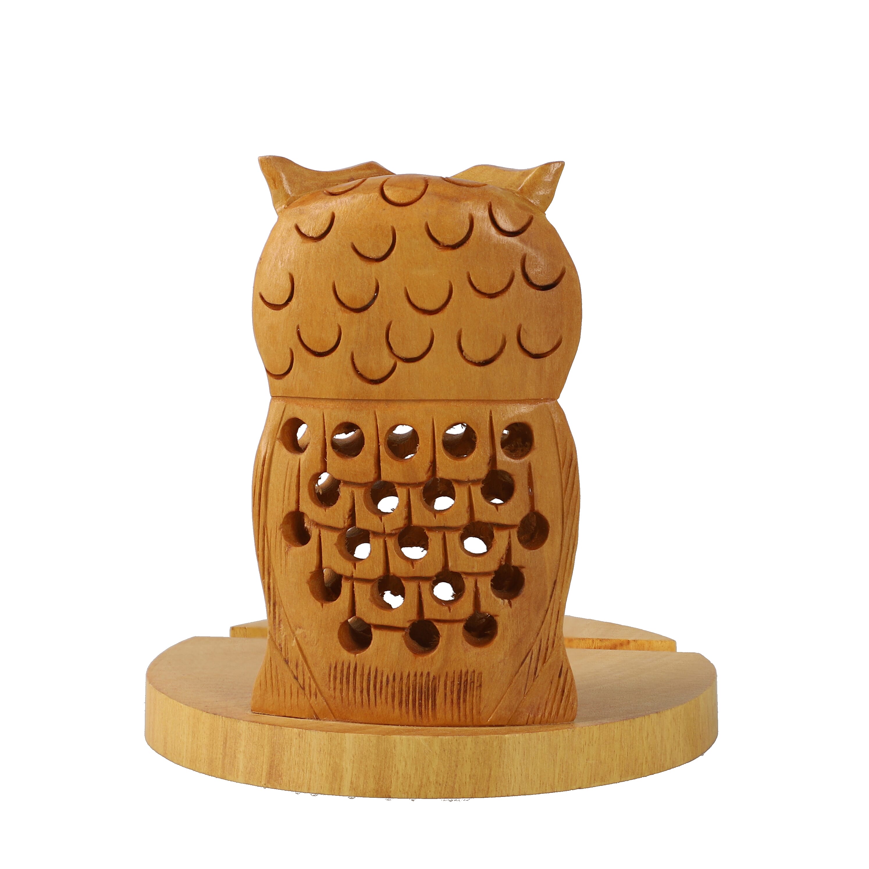 New Arrival- Hand Carved Wooden Mobile Phone Holder- Owl