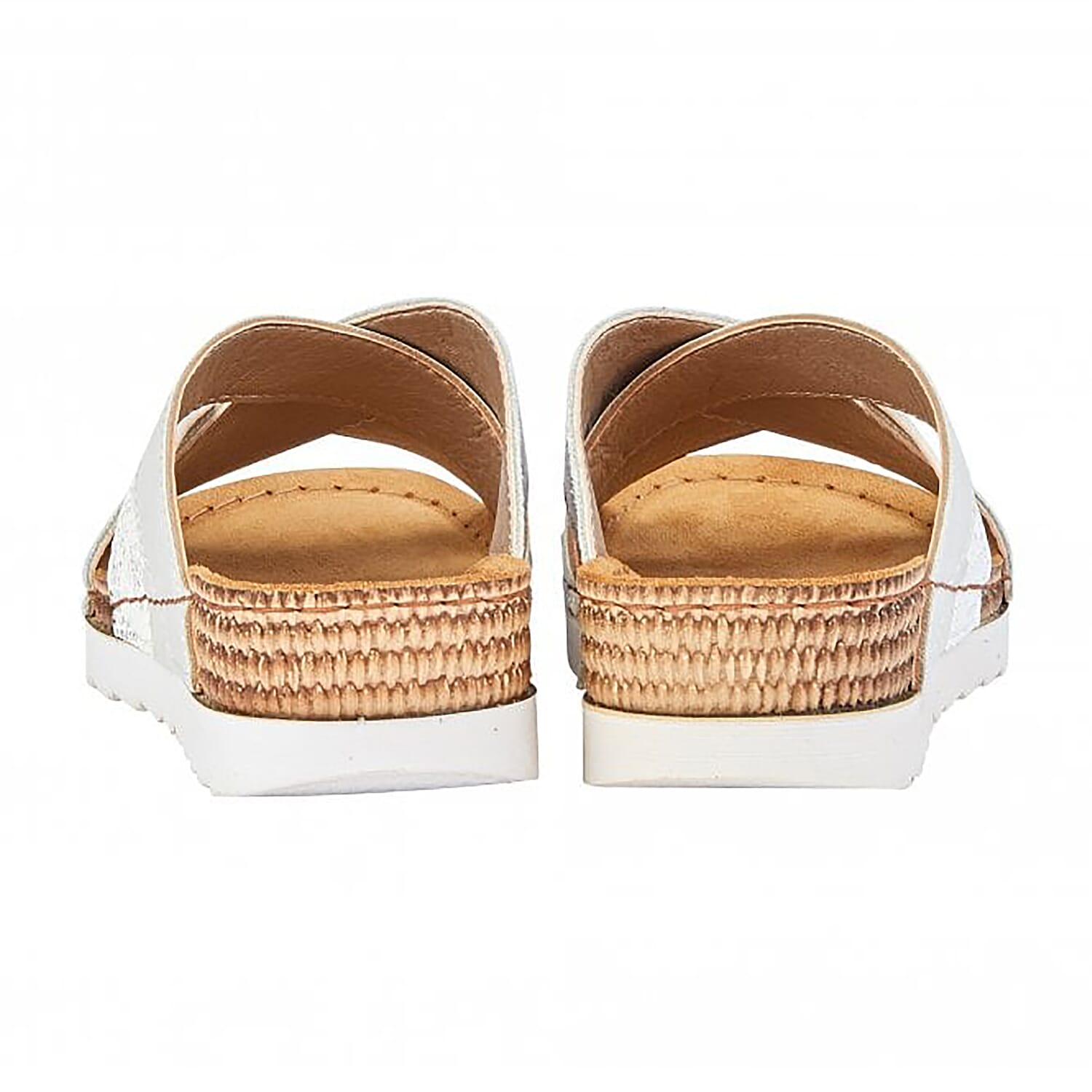 Lotus Ravenna Floral Print Mule Ladies Sandal in White (Size 3)