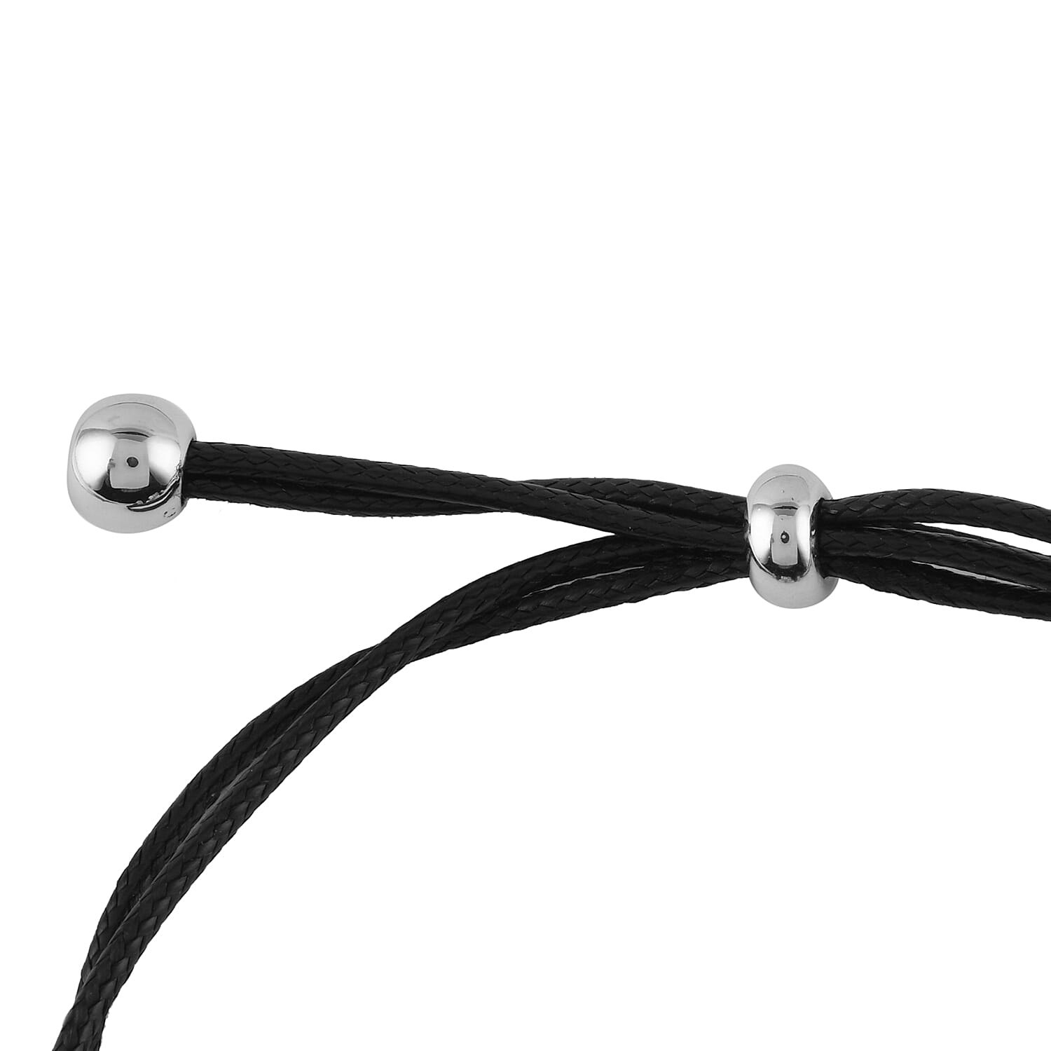 I Love You in Different Languages Projection Bracelet (Size 6-10) with Simulated Diamond in Black Colour and Silver Tone