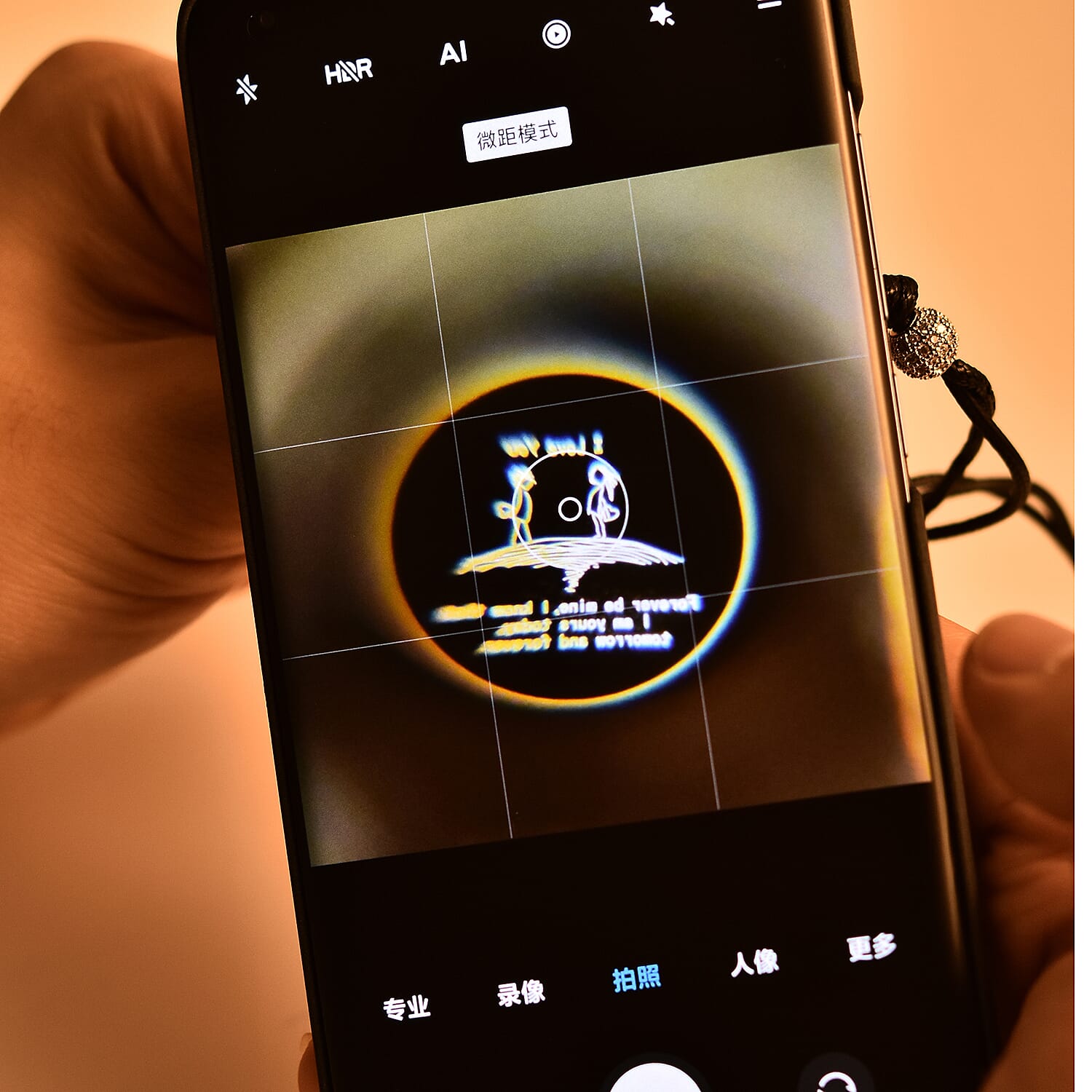 I Love You in Different Languages Projection Bracelet (Size 6-10) with Simulated Diamond in Black Colour and Silver Tone