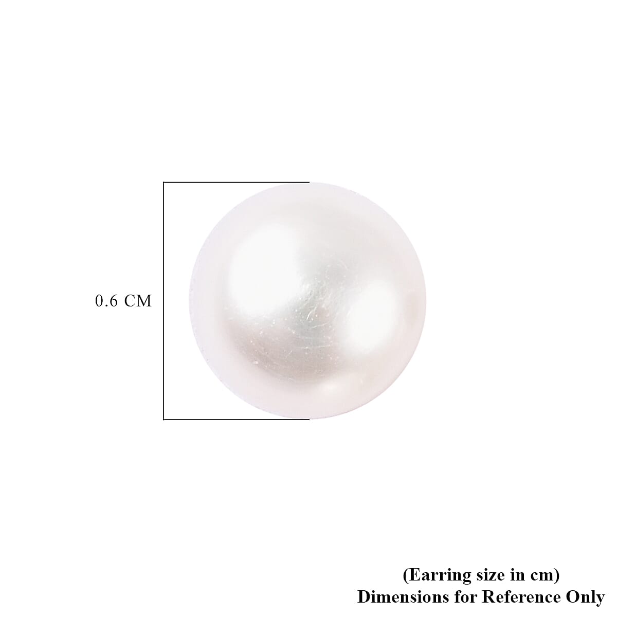 Fresh Water White Pearl Stud Earrings (with Push Back) in Sterling Silver