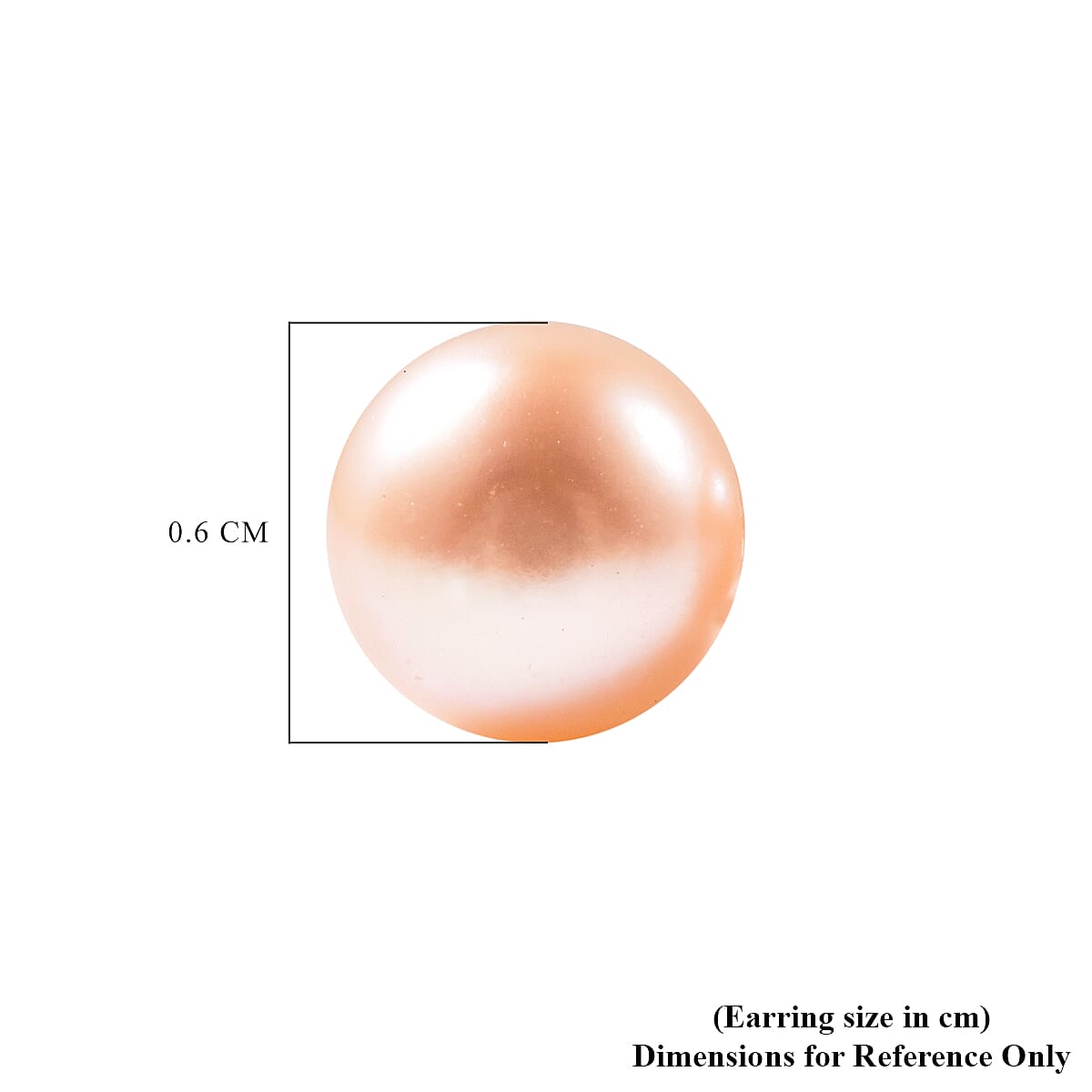 Fresh Water Peach Pearl Stud Earrings (with Push Back) in Sterling Silver