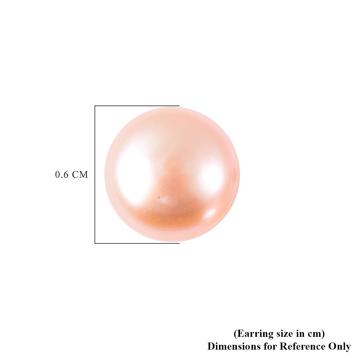 Fresh Water Peach Pearl Stud Earrings (with Push Back) in Sterling Silver
