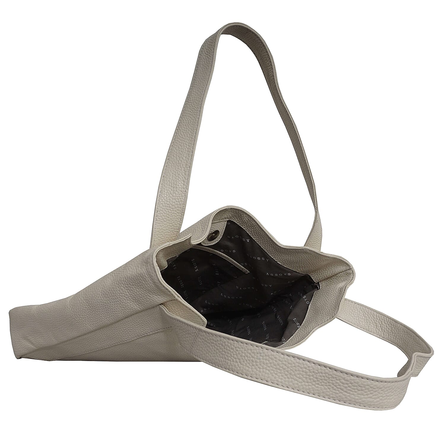 Assots London Harriet Genuine Leather Slouchy Hobo Bag (Size 35x29x7cm) - Cream