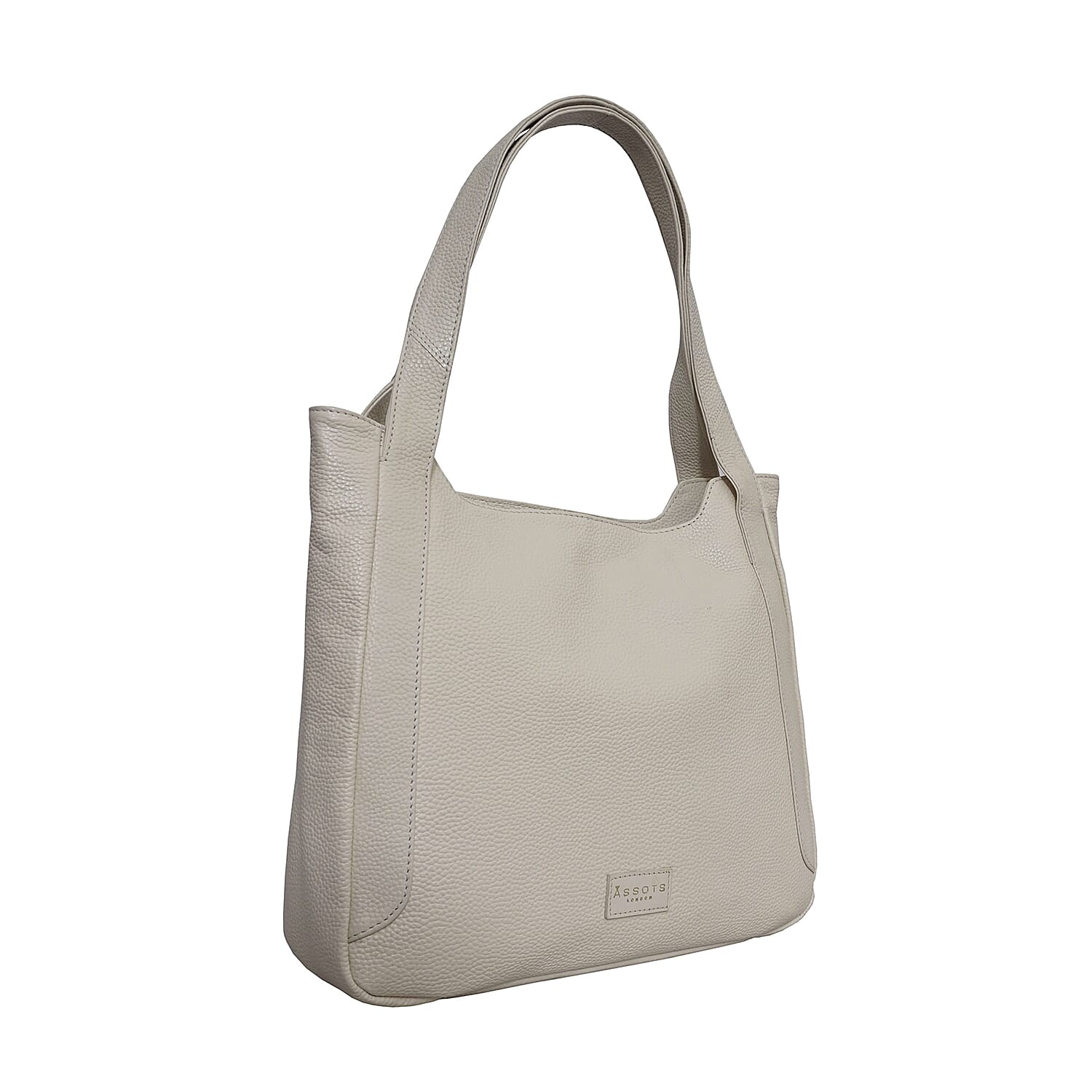 Assots London Harriet Genuine Leather Slouchy Hobo Bag (Size 35x29x7cm) - Cream