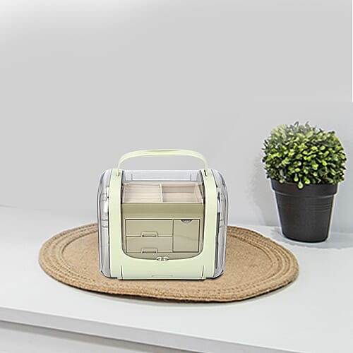 Olive Green Colour Innovative Jewellery Box with 2 side Doors and Removable Top