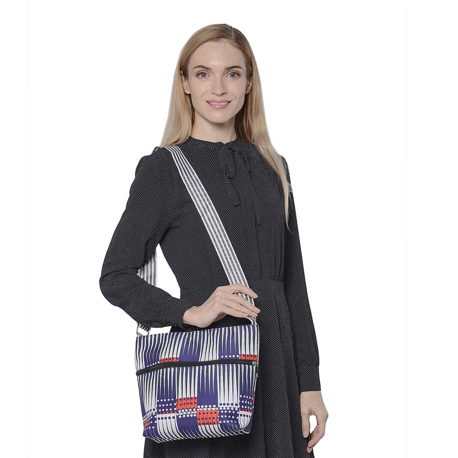 Canvas Crossbody Bag in Multi Colour with Adjustable Shoulder Strap