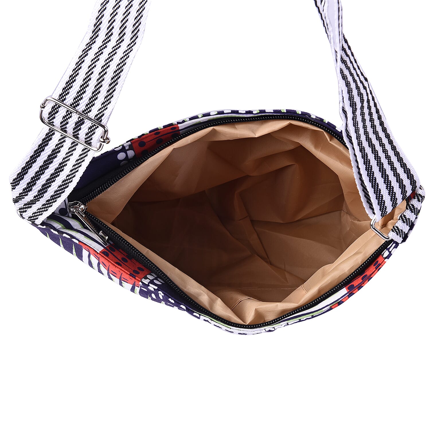 Canvas Crossbody Bag in Multi Colour with Adjustable Shoulder Strap