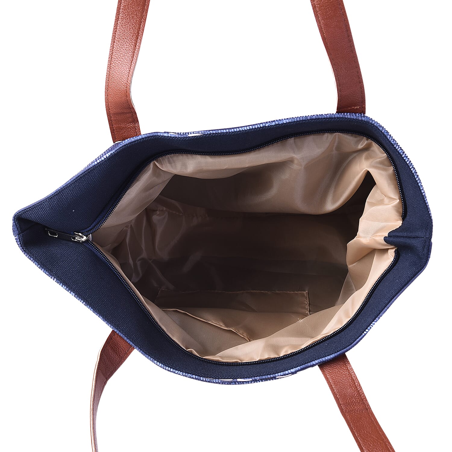 Adorable Dog in Jeans Pocket Print Tote Bag in Blue (42x9x32cm)