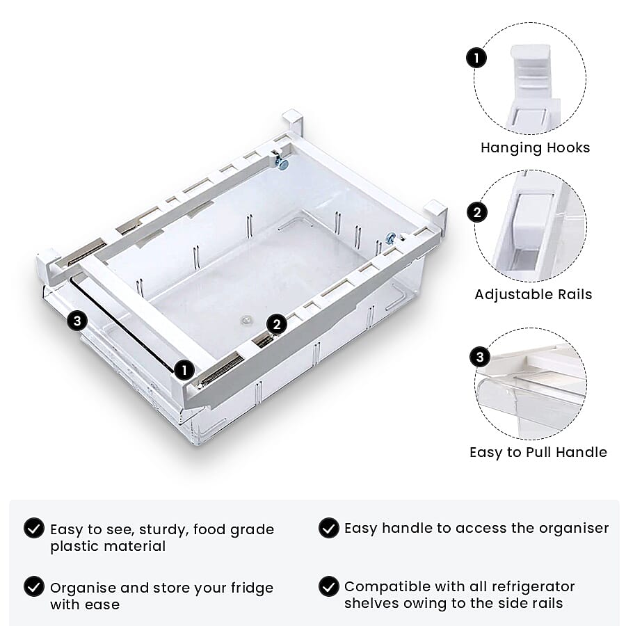 Transparent Refrigerator Storage Drawer (Size 30x20x9 cm)