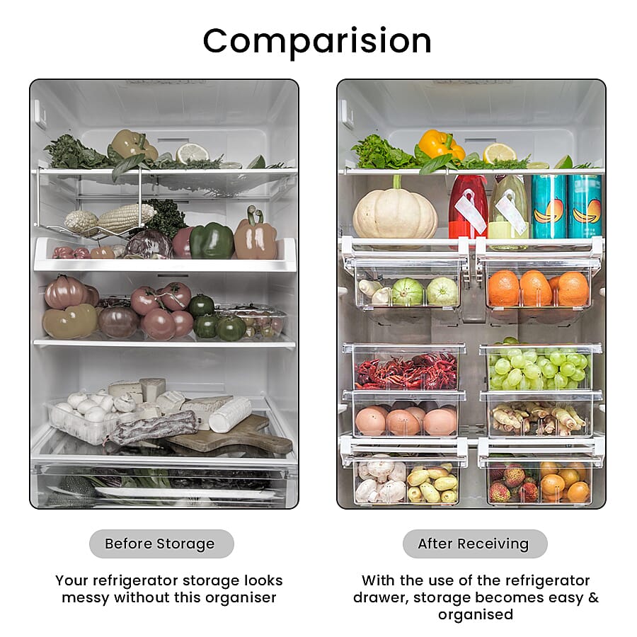 Transparent Refrigerator Storage Drawer (Size 30x20x9 cm)